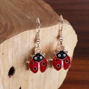 BETSEY JOHNSON LADYBUG DROP EARRINGS 2